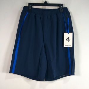 FOURLAPS Advanced 9" Lined Short, Men's Size S - Navy/Blue